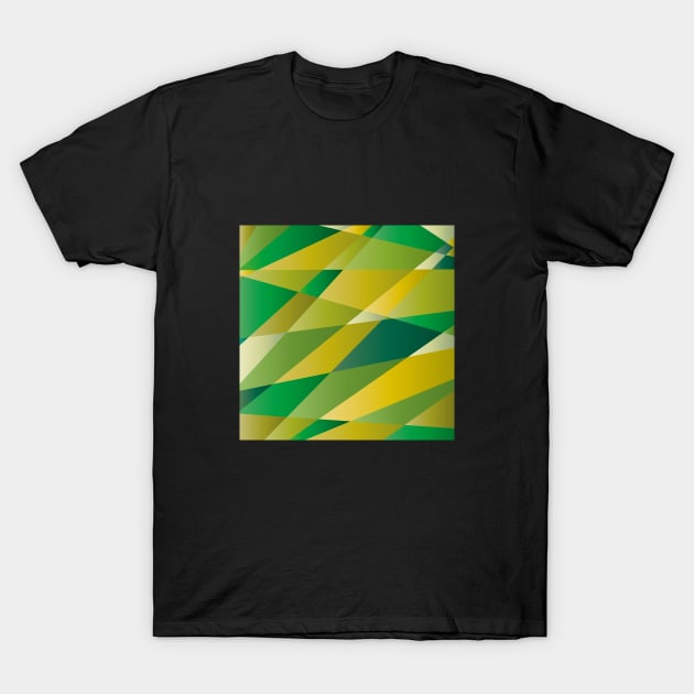 Polygonal fields pattern, green shade T-Shirt by RomArte